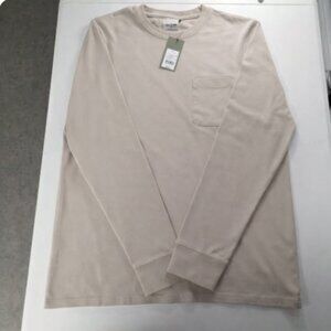 Goodfellow & Co Long Sleeve Pocket Tee Taupe‎ L NWT
